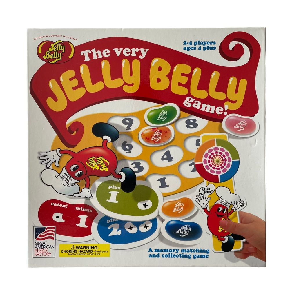 GREAT AMERICAN PUZZLE FACTORY The Very Jelly Belly Game with Bonus Candies Box